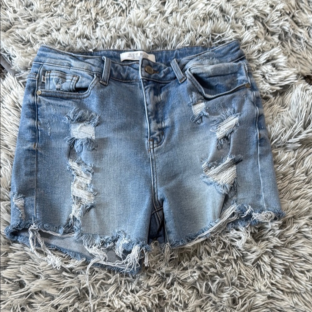 Judy Blue Distressed Jean Shorts Size Large